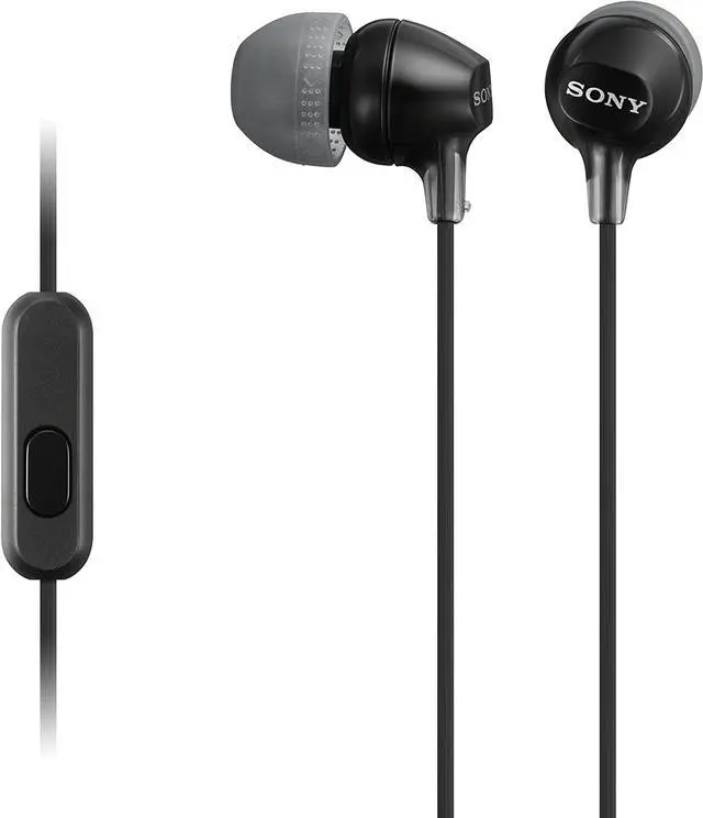 Main image of MDREX15AP In-Ear Earbud Headphones with Mic Black (MDREX15AP/B)
