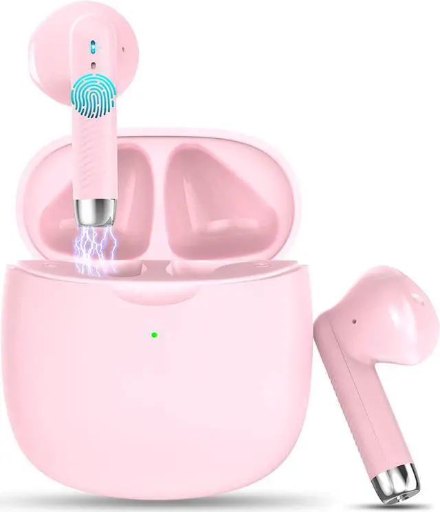 Main image of Wireless Earbuds Bluetooth 5.4 Headphones in Ear with Noise Cancelling Mic Bluetooth Earbuds Stereo Bass IP7 Waterproof Sports Earphones 32H Playtime USB C Charging Ear Buds Pink for Android iOS