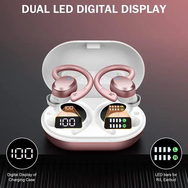 Alt view image 5 of 7 - Wireless Earbuds Bluetooth Headphones, Bluetooth 5.3 Earbuds with Immersive HiFi Stereo, 2023 New 48Hrs Wireless Ear Buds Over Ear, ENC Mic, Comfortable Sport Earhooks, IP7 Waterproof in Ear Earphones