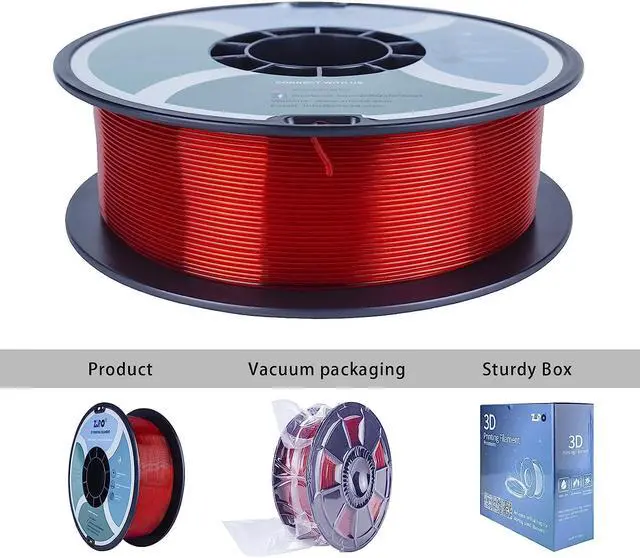 Alt view image 3 of 6 - ZIRO PLA Filament 1.75mm, Transparent Red 3D Printer Filament, Bright Pure Color Semi-Transparent Spool, Dimensional Accuracy +/- 0.03mm, Clear PLA Fits for Most 3D Printing FDM Printers, Red