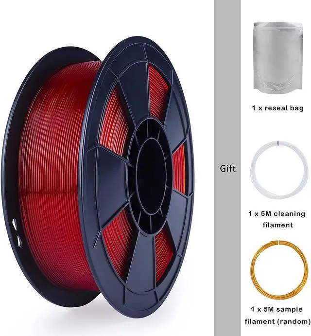 Alt view image 4 of 6 - ZIRO PLA Filament 1.75mm, Transparent Red 3D Printer Filament, Bright Pure Color Semi-Transparent Spool, Dimensional Accuracy +/- 0.03mm, Clear PLA Fits for Most 3D Printing FDM Printers, Red