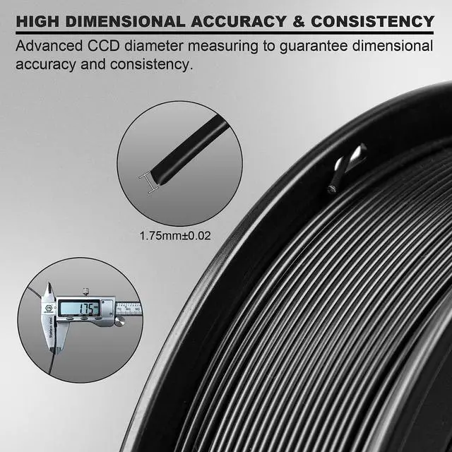 Alt view image 3 of 6 - 3D Printer Filament, pla Filament bundle1.75mm,PLA 3D Printer Filament Vacuum Packaging 1kg, Dimensional Accuracy +/- 0.03mm, Fit Most FDM 3D Printers (PLA deep Black 1-Pack)