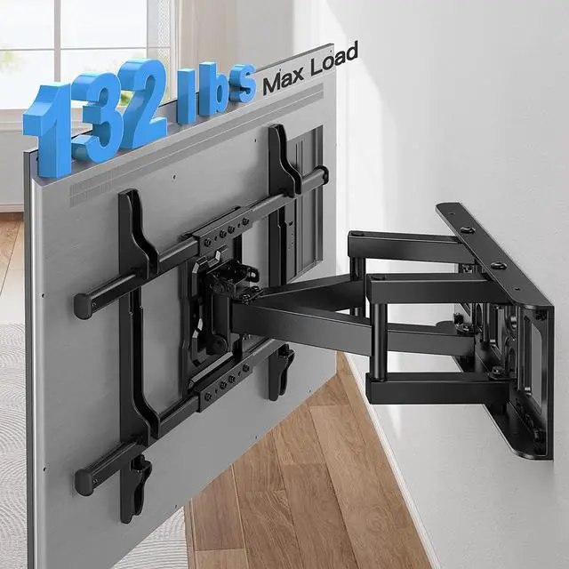 Alt view image 2 of 7 - TV Wall Mount Full Motion for Most 37-75 Inch TVs up to 132lbs, Wall Mount TV Bracket Articulating Swivel Tilt Extension Leveling Max VESA 600x400mm Fits 12/16" Wood Stud, PILFK1