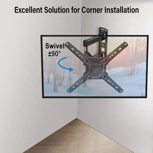 Alt view image 5 of 7 - Full Motion TV Wall Mount for Most 26-50 Inch TVs, Max VESA 300x300mm Wall Mount TV Bracket with Swivel Tilting Extension Level Adjustment for LED LCD Flat Curved TVs Up to 53 LBS MU0018