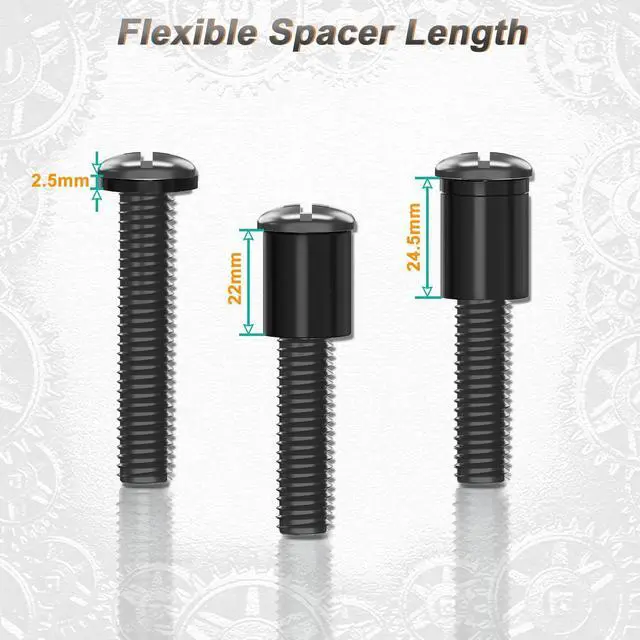 Alt view image 3 of 7 - WALI Universal TV Mounting Hardware Kit Set Includes M4 M5 M6 M8 TV Screws and Spacer Fit Most TVs up to 80 inch (UVSP), Black