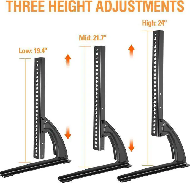 Alt view image 3 of 7 - ELIVED Universal Table Top TV Stand for Most 27 to 55 inch LCD LED Plasma Flat Screen TVs, TV Base Height Adjustable Leg Stand Holds up to 88 lbs, VESA up to 800x400mm, YD1014