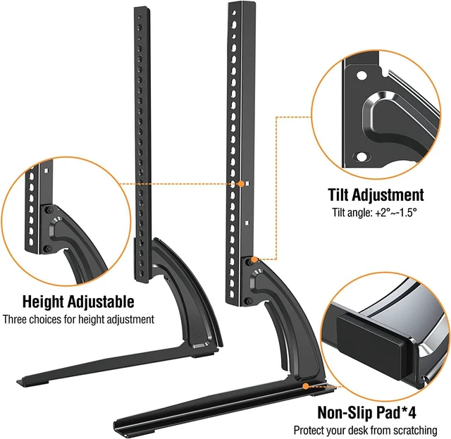 Alt view image 4 of 7 - ELIVED Universal Table Top TV Stand, for Most 27 to 55 inch LCD LED Plasma Flat Screen TVs, TV Base Height Adjustable Leg Stand Holds up to 88lbs, VESA up to 800x400mm, YD1014