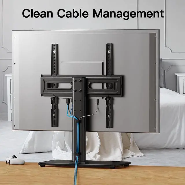 Alt view image 7 of 7 - PERLESMITH Universal TV Stand Table Top TV Base for 32 to 60,65 inch LCD LED OLED 4K Flat Screen TVs-Height Adjustable TV Mount Stand with Tempered Glass Base, VESA 400x400mm,Holds up to 88lbs PSTVS15