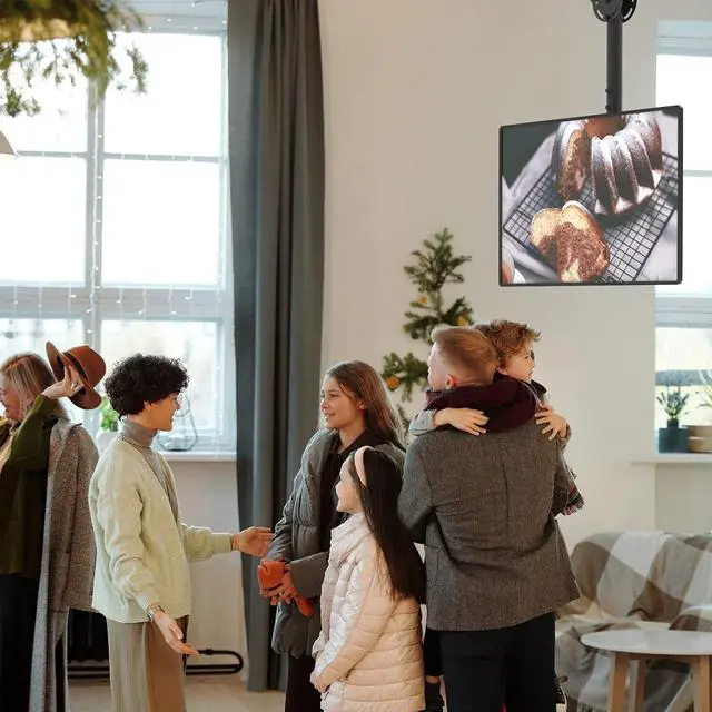 Alt view image 3 of 7 - WALI Ceiling TV Mount, Full Motion Adjustable Mount Bracket Fits Most LED, LCD, OLED 4K TVs 26 to 65 inch, up 99lbs, Mounting Holes 400x400mm (CM2665-P), Black