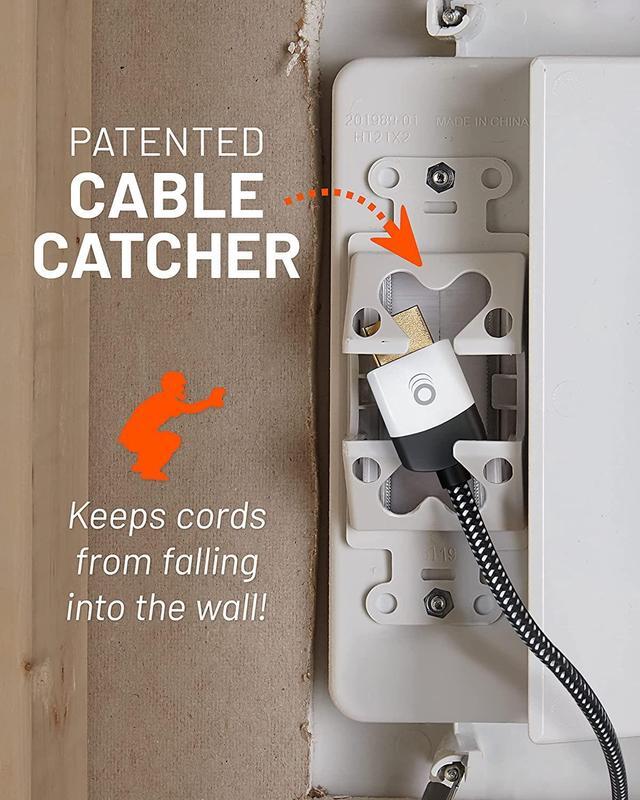 Alt view image 7 of 7 - ECHOGEAR TV Cord Hider for Wall Mounted TV - Dual Outlet in Wall Cable Management Kit for Power Cables & Low Voltage Wires - Includes Template, Saw, & Low Profile Extension Cord