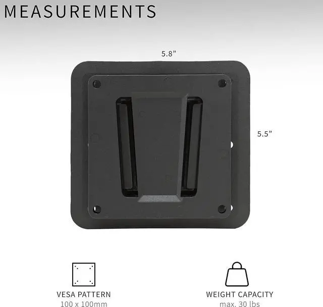 Alt view image 6 of 7 - Anti-Rust Quick Release Plastic Polymer RV TV Mount for Screens up to 43 inches and 30 lbs VESA 100x100mm Low Profile Wall Bracket for Camping Truck Movie Night Black Mount-VWRV1