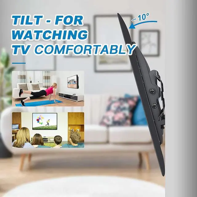 Alt view image 2 of 6 - Tilting TV Wall Mount Bracket Low Profile for 13-42 Inch Flat Screen TVs & Monitors, Universal Tilt TV Monitor Mount Fits 8" Wood Studs VESA 200x200mm by
