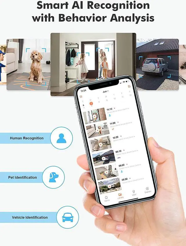 Alt view image 2 of 6 - Security Cameras Wireless Outdoor - Spotlight & Siren, 1080P Battery Powered WiFi Cameras for Home Security, AI Motion Detection, Color Night Vision, 2-Way Talk, Waterproof, SD/Cloud