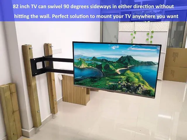 Alt view image 4 of 7 - FORGING Long [Arm Full Motion [Wall] Mount Articulating TV] Bracket with 43 inch Extension , Fits 42 to 80 Inch Flat/Curve [TV]s Holds up to 100 lbs,VESA 600x400mm Compatible