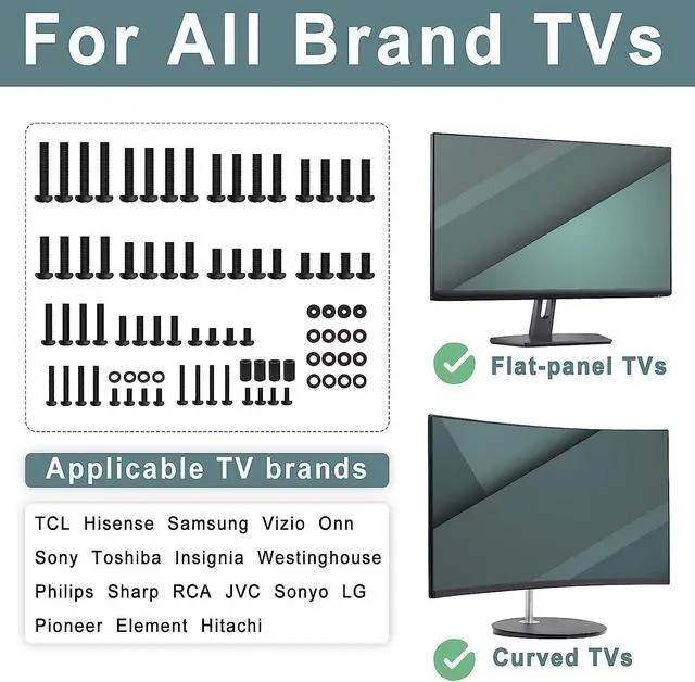 Alt view image 4 of 7 - Universal TV Mount Screws Kit for Samsung TCL Hisense LG Vizio Onn Sony Toshiba Insignia Westinghouse TV Mounting Hardware Kit wr Remote Holder, Includes M4 M5 M6 M8 Screws, for All TVs Up to 80"