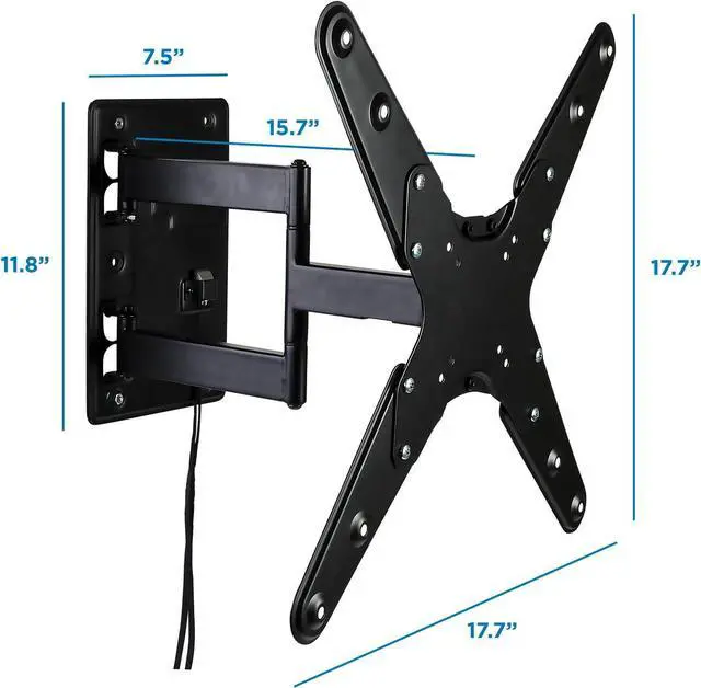 Alt view image 7 of 7 - Mount-It! Lockable RV TV Wall Mount for 42 50 55 Inch Televisions, Locking Detachable Full Motion Bracket for Travel Trailers, RVs, Campers, Motorhomes and Marine Boats, VESA 200 400, 77 Lbs Capacity