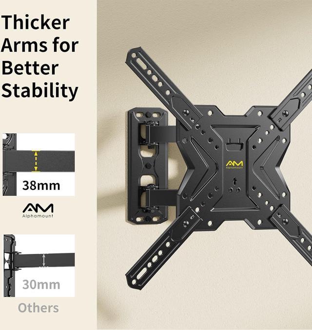 Alt view image 2 of 7 - TV Wall Mount for Most 26-60 inch Flat/Curved TVs up to 77lbs, Full Motion Wall Mount TV Braket with Articulating arm Swivel Tilt Extension, Single Stud Corner TV Monitor Mount Max VESA 400x400mm