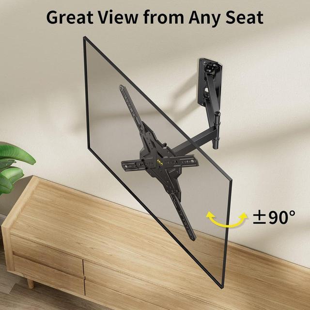 Alt view image 5 of 7 - TV Wall Mount for Most 26-60 inch Flat/Curved TVs up to 77lbs, Full Motion Wall Mount TV Braket with Articulating arm Swivel Tilt Extension, Single Stud Corner TV Monitor Mount Max VESA 400x400mm