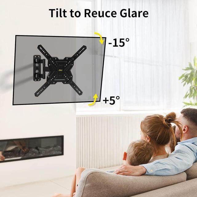 Alt view image 6 of 7 - TV Wall Mount for Most 26-60 inch Flat/Curved TVs up to 77lbs, Full Motion Wall Mount TV Braket with Articulating arm Swivel Tilt Extension, Single Stud Corner TV Monitor Mount Max VESA 400x400mm