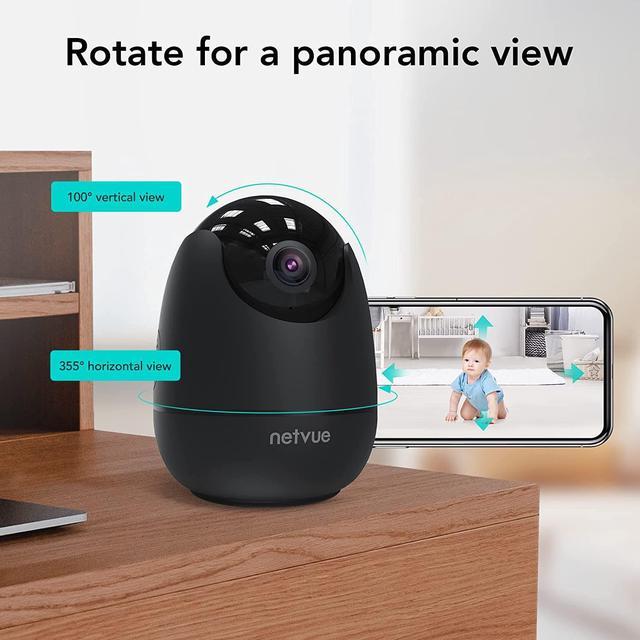 Security Camera Indoor, NETVUE 1080P Home Security Camera with Phone APP,  Baby Monitor and Pet Camera with 2-Way Audio, 2.4GHz WiFi Camera with Night  Vision, AI Motion Detection, Work with Alexa 