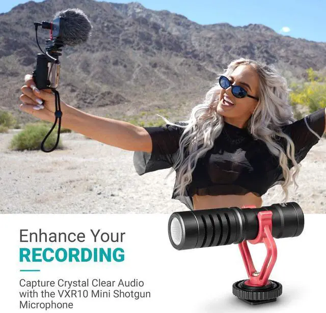 Alt view image 2 of 7 - Movo Smartphone Video Rig with Shotgun Microphone, Grip Handle, Wrist Strap, and Lightning Dongle Compatible with iPhone 11, 11 Pro, XS, XR, X, 8, 7, 6S, 6, 5S, 5 and Android - for Vlogging, YouTube