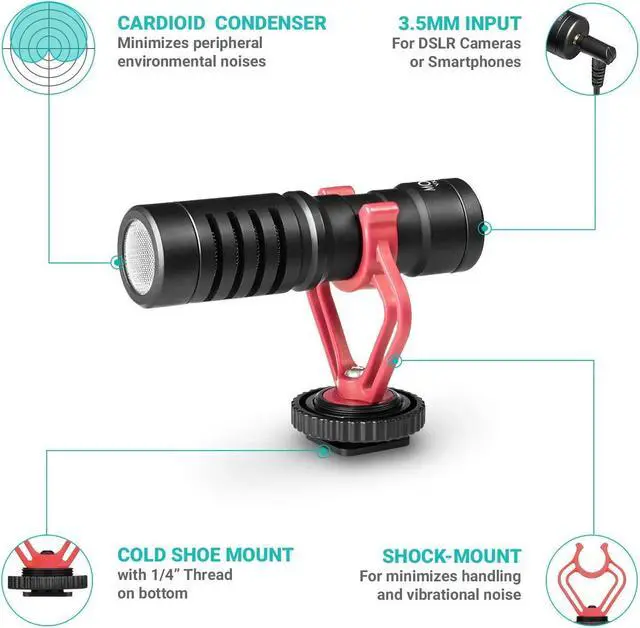 Alt view image 3 of 7 - Movo Smartphone Video Rig with Shotgun Microphone, Grip Handle, Wrist Strap, and Lightning Dongle Compatible with iPhone 11, 11 Pro, XS, XR, X, 8, 7, 6S, 6, 5S, 5 and Android - for Vlogging, YouTube