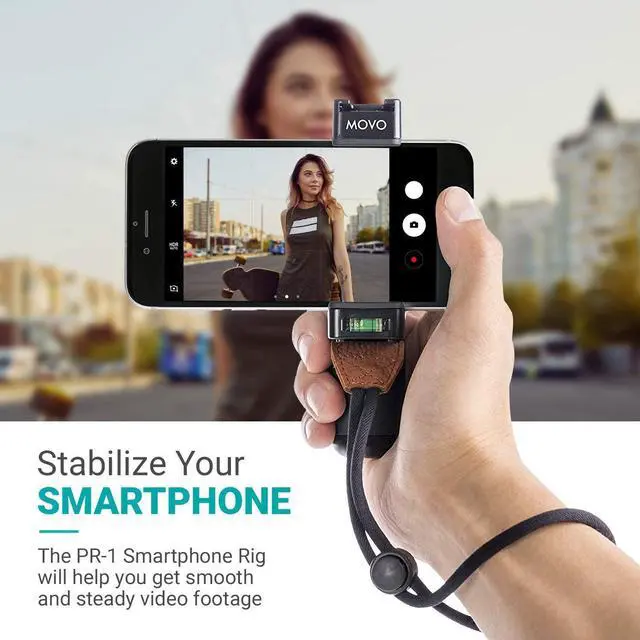 Alt view image 4 of 7 - Movo Smartphone Video Rig with Shotgun Microphone, Grip Handle, Wrist Strap, and Lightning Dongle Compatible with iPhone 11, 11 Pro, XS, XR, X, 8, 7, 6S, 6, 5S, 5 and Android - for Vlogging, YouTube