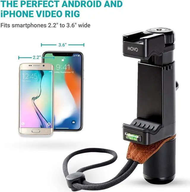 Alt view image 5 of 7 - Movo Smartphone Video Rig with Shotgun Microphone, Grip Handle, Wrist Strap, and Lightning Dongle Compatible with iPhone 11, 11 Pro, XS, XR, X, 8, 7, 6S, 6, 5S, 5 and Android - for Vlogging, YouTube
