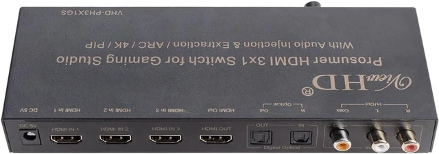 Alt view image 2 of 3 - ViewHD HDMI Pigtail Switch (v1.4 4K@30Hz, 3x1 + Advanced Audio)