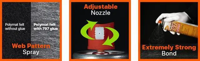 Alt view image 6 of 7 - QTY6 797 Hi Temp Spray Adhesive Can high Temperature Headliner Glue