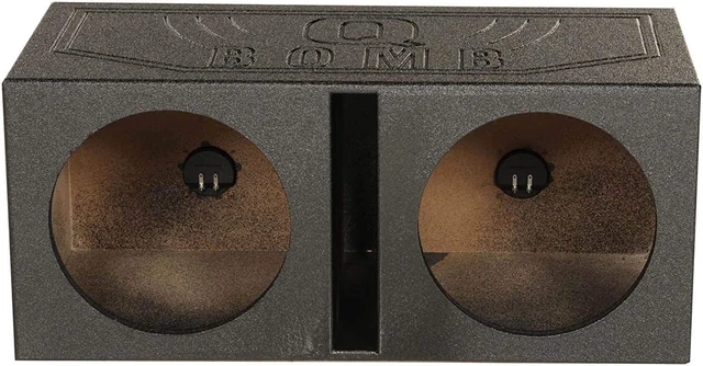 Alt view image 3 of 6 - Q Power Dual 10 Inch Vented Port Subwoofer Sub Box w/ Bedliner Spray (2 Pack)