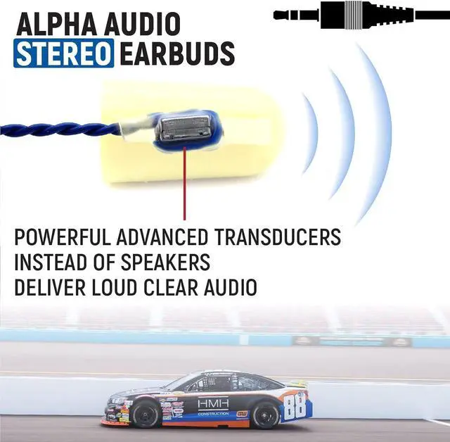Alt view image 2 of 3 - Rugged Radios Alpha Audio Stereo Foam Earbud Speakers for Racing Radios Communiocations Electronics - Connects to 3.5mm Ear Bud Jack
