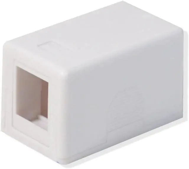 Alt view image 2 of 3 - Surface Mount Box 1 Port Single Hole Keystone Jack Cat5e/Cat6 White 10 Pack