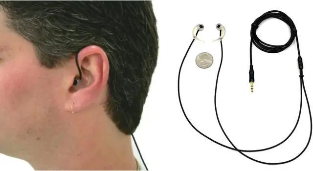 Main image of Ultra Low Noise in-Ear Binaural Microphones with Flexible Premium Black Mini Cables - Made in USA
