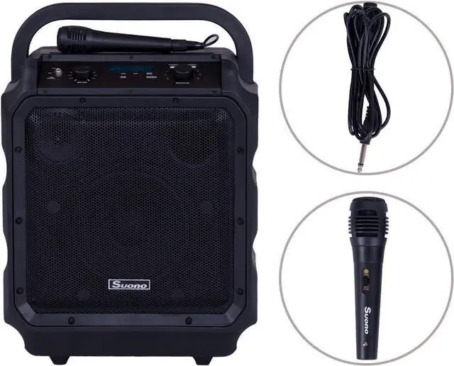 Alt view image 2 of 7 - 8 Powered Speaker, Portable Convenient Speaker with Rechargeable Battery, Wireless Bluetooth, Microphone