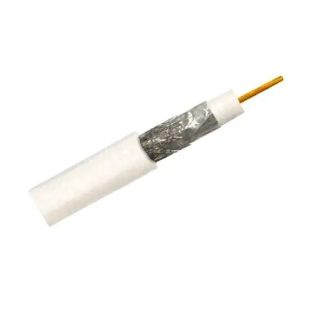 Alt view image 2 of 3 - RG6 Standard Shield Bulk Coaxial Cable, White, 1000ft, 75 Ohm, 18AWG, Solid CCS, AL Foil and 60% AL Braid, CM & CL2 Rated