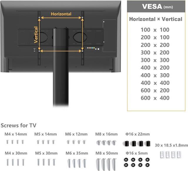 Alt view image 6 of 7 - TAVR Furniture Swivel Floor TV Stand with Table for 32-70 Inch TVs, Universal Height Adjustable TV Floor Stand with Large Storage Shelves, Strong Corner TV Stand Mount Holds up to 88lbs, Black