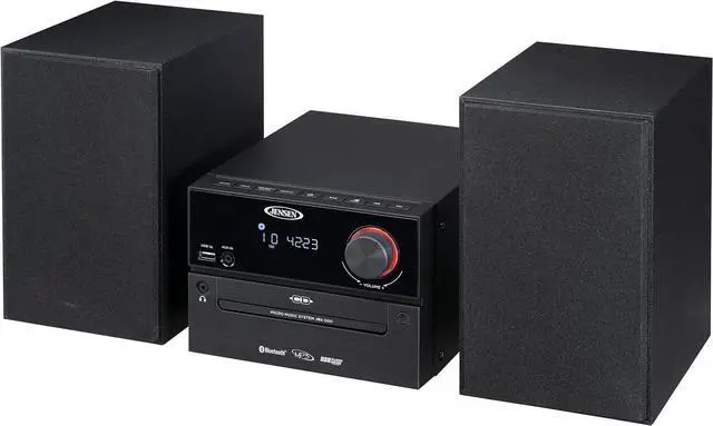 Alt view image 4 of 7 - Home Speaker JBS-500 Premium Bluetooth Wireless 30W Stereo Music System CD Player, MP3 USB, Audio in, Headphone Jack, FM Radio, (Matte Black)