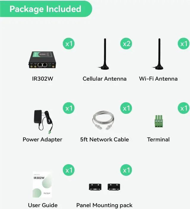 Alt view image 6 of 6 - LINOVISION InHand Industrial Unlocked 4G LTE Cellular Router, 4G VPN Router, Support Dual SIM Cards Slots and WiFi, Certified by Verizon and AT&T