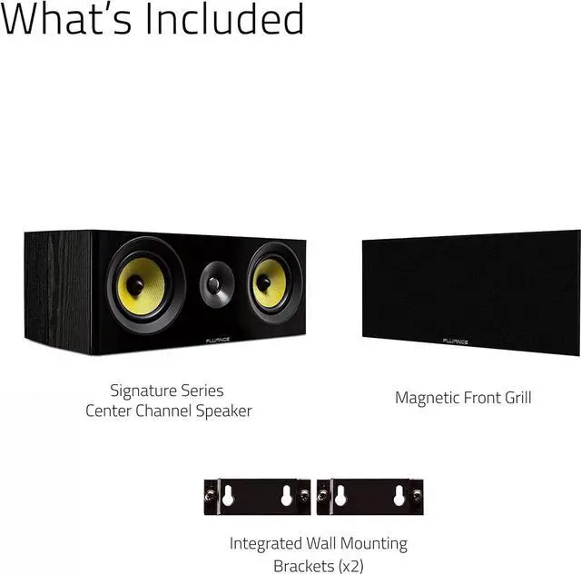 Alt view image 5 of 6 - Fluance Signature HiFi 2-Way Center Channel Speaker for Enhanced Dialogue and Vocals in Home Theater Surround Sound Systems - Black Ash (HFC)