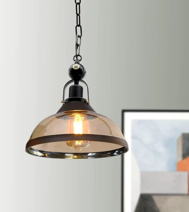 Alt view image 6 of 6 - iMeshbean Pool Table Lighting Fixtures, Ceiling Lamp for Game Room Beer Party 7' - 8 ' Table,Black Metal Ball Design Billiard Pendant Lamp with 1 Glass Shades