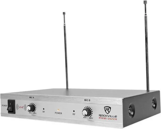Alt view image 2 of 7 - Rockville RWM1202VH VHF Wireless Dual HandHeld Microphone System/Metal Receiver