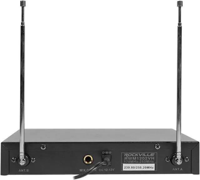 Alt view image 3 of 7 - Rockville RWM1202VH VHF Wireless Dual HandHeld Microphone System/Metal Receiver