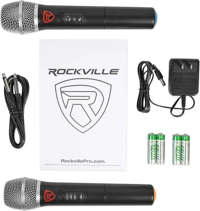 Alt view image 5 of 7 - Rockville RWM1202VH VHF Wireless Dual HandHeld Microphone System/Metal Receiver
