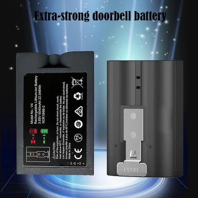 Alt view image 4 of 4 - Replace Rechargeable Battery Pack for Ring Video Door Bell 2, 3, 4 Quick Release