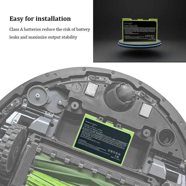 Alt view image 4 of 5 - Damaite Replace Battery ABL-D1 for iRobot Roomba Robot Vacuum e5 e6 i3 i4 i6 i7 i7+ i8+