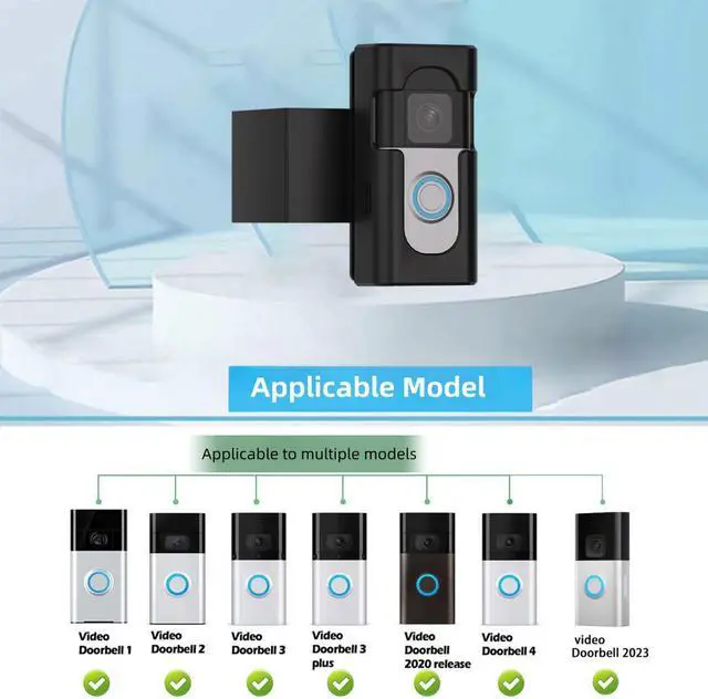 Main image of Damaite Anti-Theft Video Doorbell Mount Compatible with Ring/Blink Wireless Video Doorbell, Adjustable Mounting Bracket Accessories for Houses, Apartments, Businesses, No Need to Drill