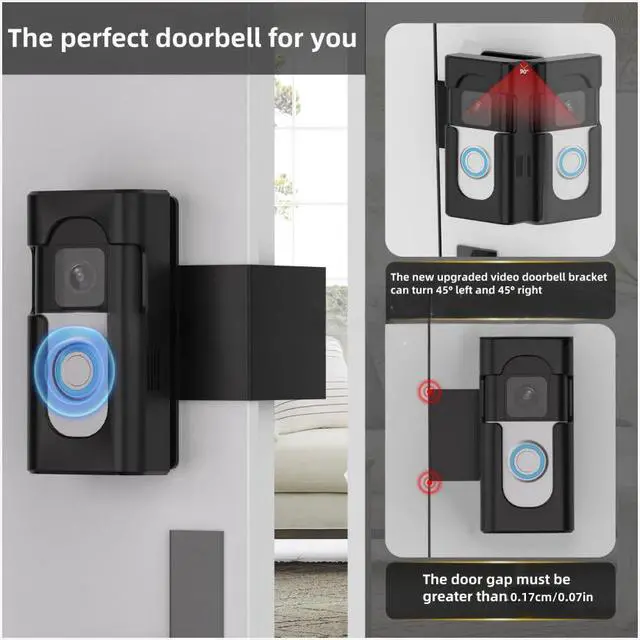 Alt view image 4 of 7 - Damaite Anti-Theft Video Doorbell Mount Compatible with Ring/Blink Wireless Video Doorbell, Adjustable Mounting Bracket Accessories for Houses, Apartments, Businesses, No Need to Drill