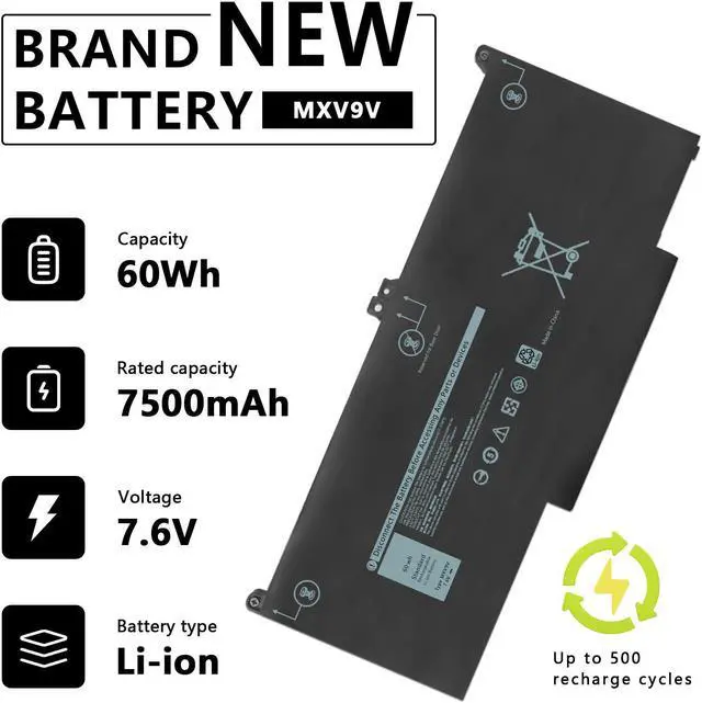Alt view image 3 of 7 - Damaite MXV9V Battery for Latitude 5300 7300 7400 E5300 E7300 E7400 Series
