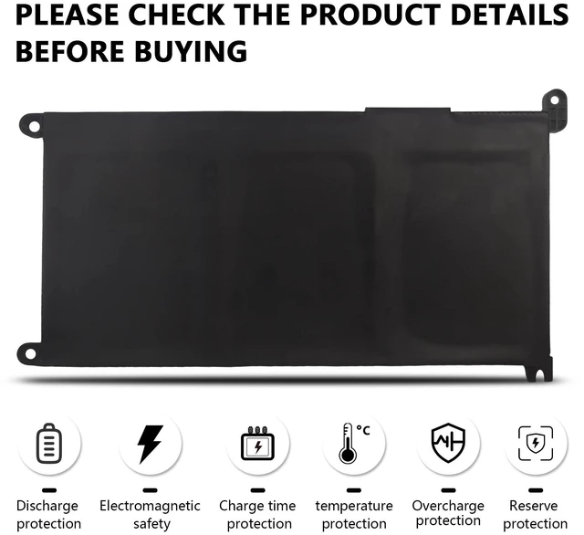 Alt view image 6 of 7 - Replace 42Wh YRDD6 Battery for Inspiron 3493 3582 3583 3593 3793 VM732 New